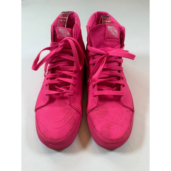 Vans Sk8-Hi High-Top Sneakers Womens 9 Hot Pink Casual Lace-Up Canvas Shoes Skat - Picture 2 of 9